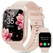 Mingwear 2025 New 1.85-inch Men's and Women's Smartwatch with Fitness Tracker, Answer/Make Calls/150 Sport Modes, IP67 Water Resistant Sports Fitness Watch for Android and Iphone Devices(Pink)